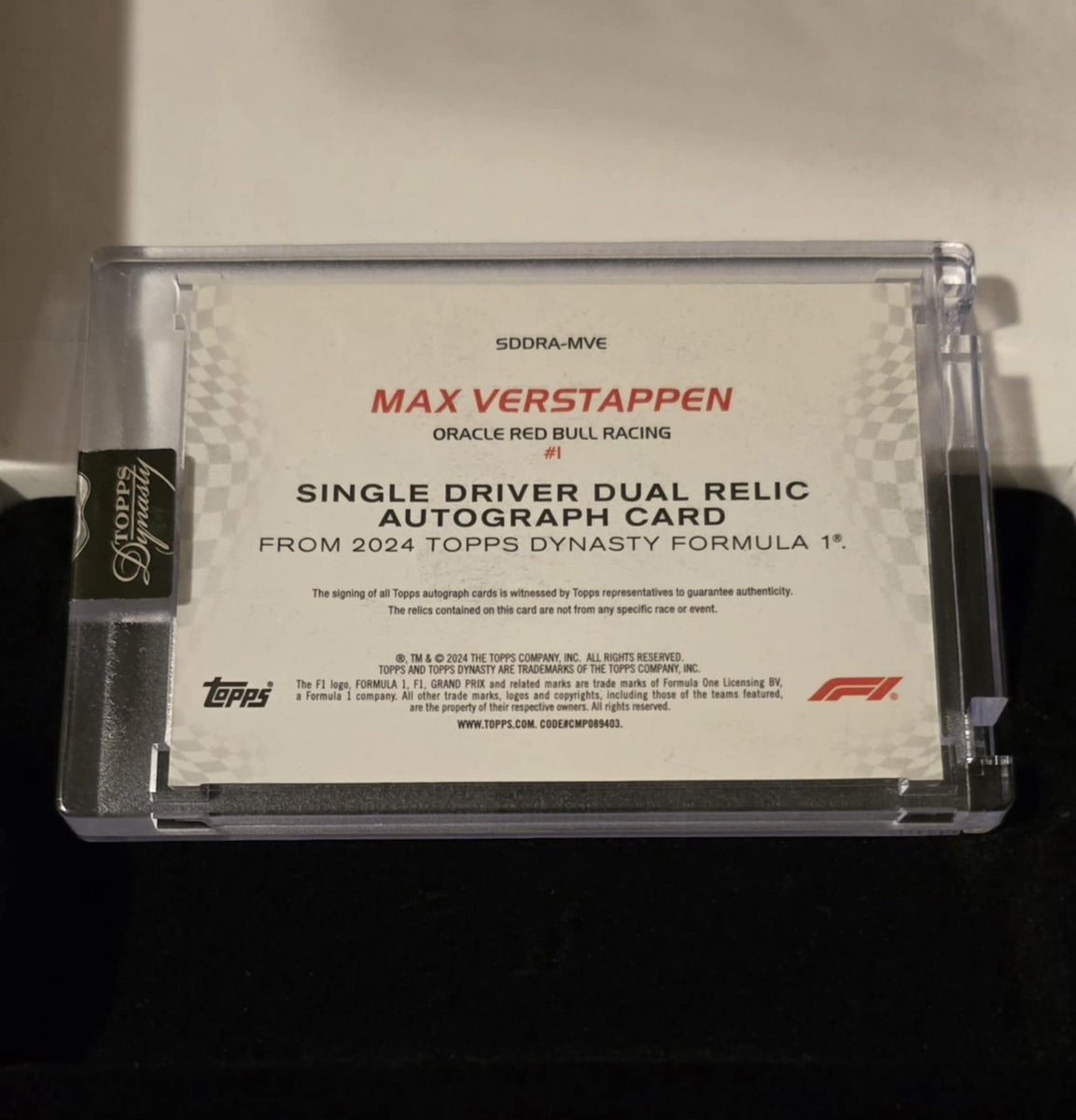 Topps Dynasty 2024 - Max Verstappen Autograph Patch #10/10