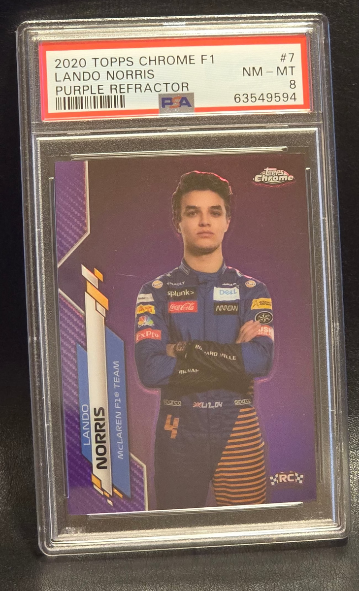 2020 Topps Chrome F1 Lando Norris Purple Refractor Rookie Card SP