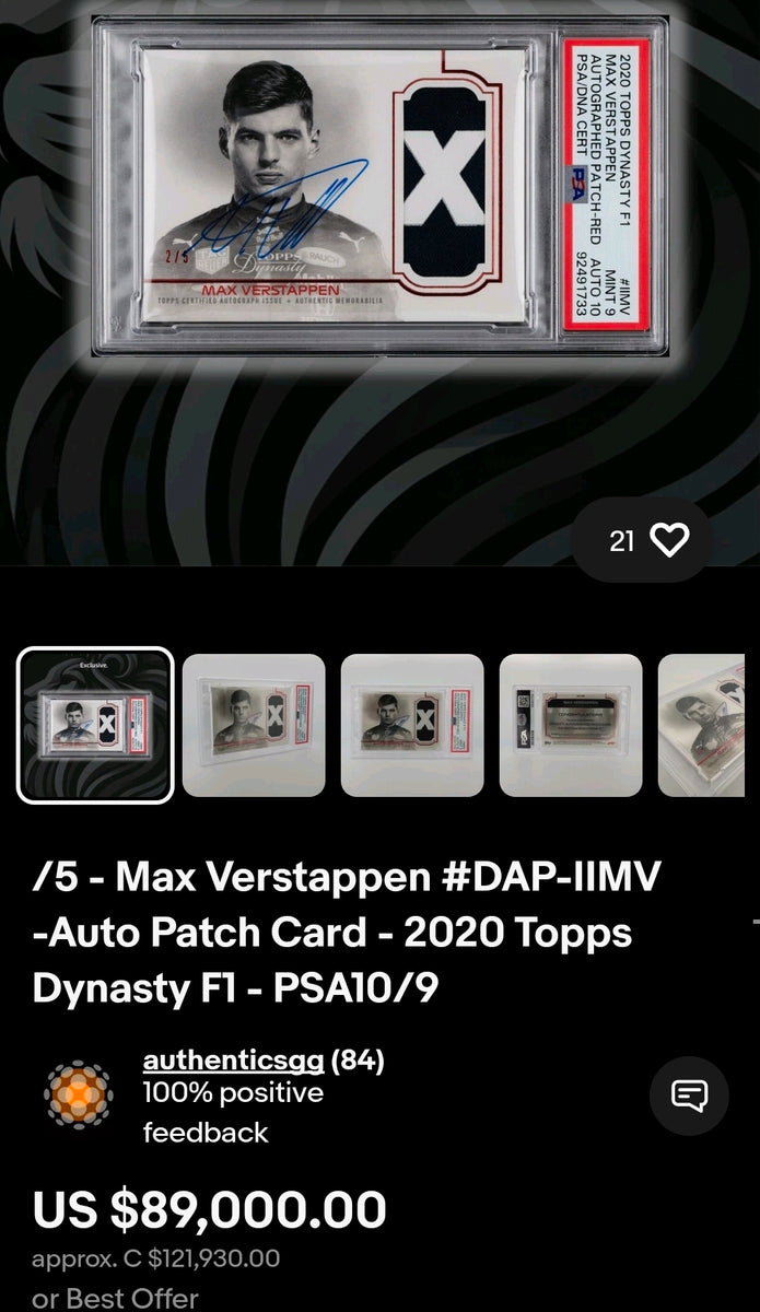Topps Dynasty 2024 - Max Verstappen Autograph Patch #10/10