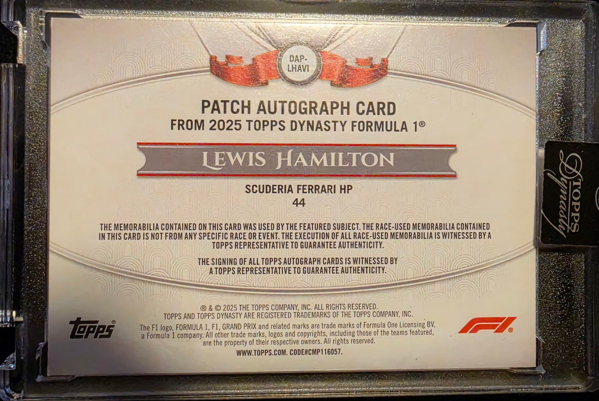 Topps Dynasty 2025 - Lewis Hamilton - On Card Autograph - Race