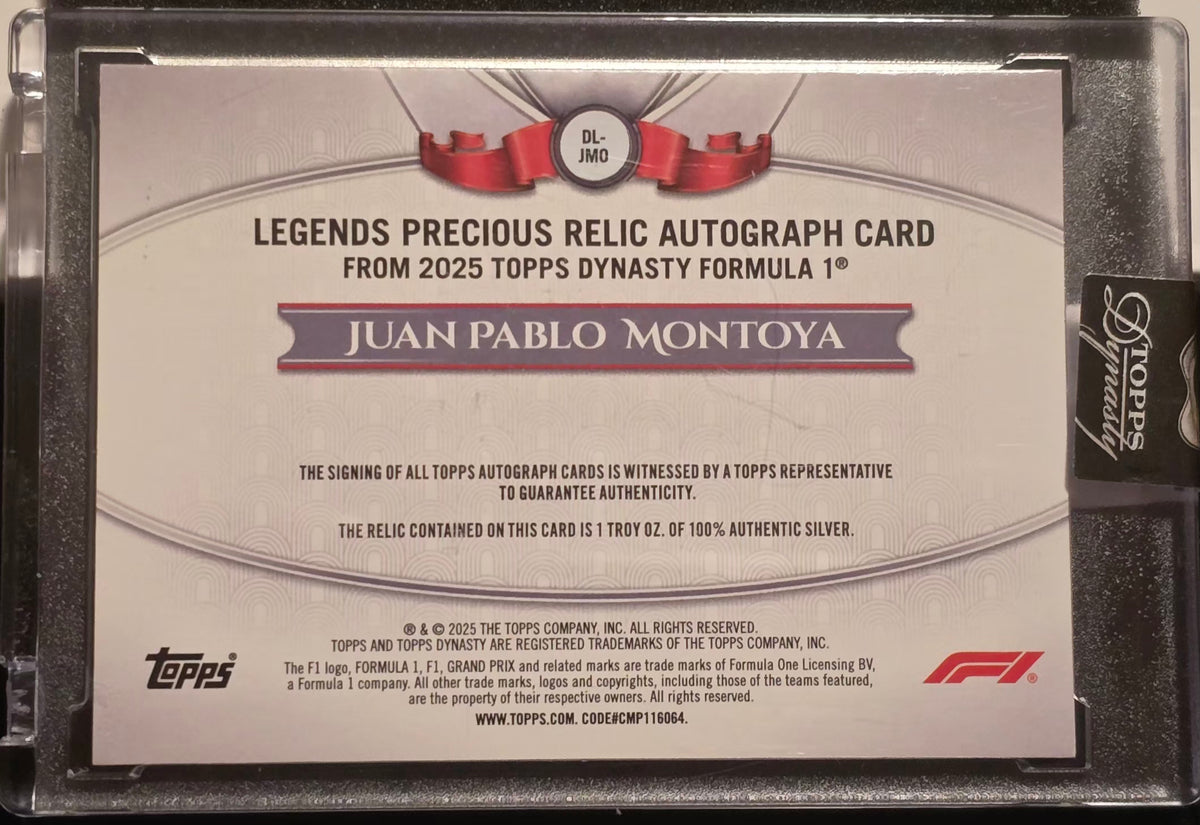 Topps Dynasty 2025 - Juan Pablo Montoya On Card Autograph - 1oz