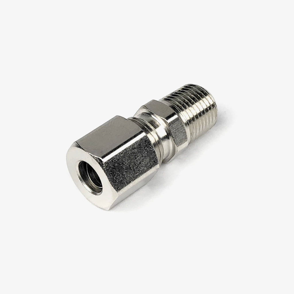 1/4 Tube To 1/8 NPT Male Straight Compression Fitting – N75 MotorSports