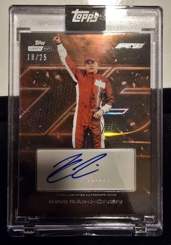 Topps F1 Lights Out 75th Anniversary Edition - Kimi Raikkonen Bronze Autograph #18/25 SSP
