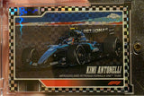 Front of the 2026 Topps Chrome F1 Kimi Antonelli Checker Flag Refractor #92, Mercedes-AMG Petronas, in a one-touch holder