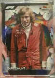 Front of the 2024 Topps Finest F1 James Hunt #224 Rare Die-Cut Refractor, gold foil serial 06/40, in a protective holder
