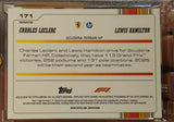 Back of the 2026 Topps Chrome F1 Duo card #171 marked Refractor, Leclerc and Hamilton, Scuderia Ferrari HP