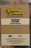Back of the 2026 Topps Chrome F1 Charles Leclerc Speed Wheels SW-7 showing Scuderia Ferrari HP and 2026 Topps copyright