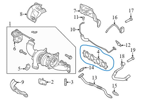 OEM Turbocharger Exhaust Gasket (From Head to Turbocharger)