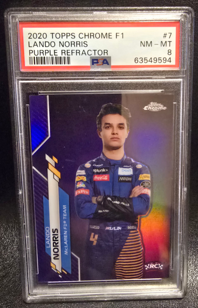 2020 Topps Chrome F1 Lando Norris Purple Refractor Rookie Card SP