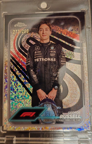 Topps Chrome 2024 George Russell Cracked Ice Refractor #273/299 Rare Short Print