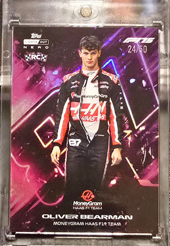 Topps F1 Lights Out 2025 75th Anniversary Edition - Oliver Bearman RC Purple #24/50 SSP