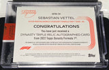 Topps Dynasty 2022 - Sebastian Vettel On Card Autograph Relic #8/10 SSP 4xWorld Champion