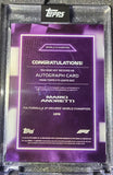 Topps F1 Lights Out 75th Anniversary Edition - Mario Andretti Autograph Purple #38/50 Short Print