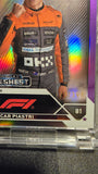 Topps Chrome F1 2023 Oscar Piastri RC ROOKIE Card (Freshest Rookies Insert Purple Refractor SP 121/399) Short Print RARE Card