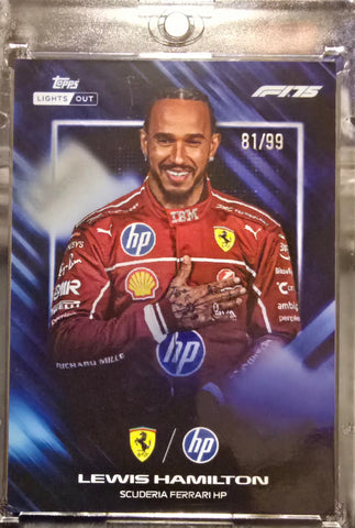 Topps F1 Lights Out 2025 75th Anniversary Edition - Lewis Hamilton Ferrari F1 Purple #81/99 SP