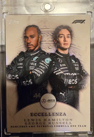 Topps Eccellenza 2024 Mercedes Benz AMG F1 Driver Card (Lewis Hamilton/ GeorgeRussell) SP