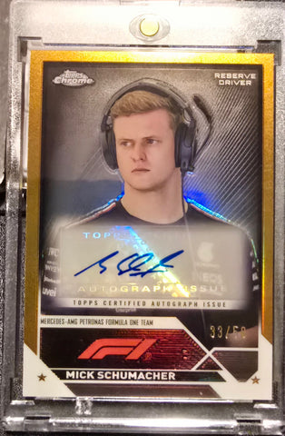 Topps Chrome 2024 Mick Schumacher Gold Autograph #33/50 Short Print