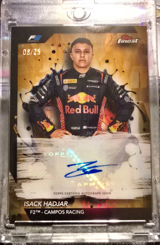 Topps Finest 2024 Isack Hadjar Gold Autograph F2 #8/25 Super Short Print - Ultimate Rookie Card