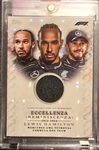 Topps Eccellenza 2024 Reminiscenza Mercedes Benz F1 2013-2024 Lewis Hamilton Race Worn Suit Relic (Short Print)