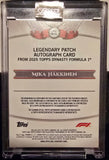 Topps Dynasty 2025 - Mika Häkkinen Ruby Edition / On Card Autograph - Race Worn Patch #4/5 SSP World Champion
