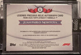 Topps Dynasty 2025 - Juan Pablo Montoya On Card Autograph - 1oz Pure Silver Bar F1 Logo #7/10 SSP